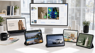 Wix Studio responsive website design workspace for several small-business industries