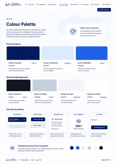 Wix Solutions Brand Book & Website Design System – Agency Branding Case Study