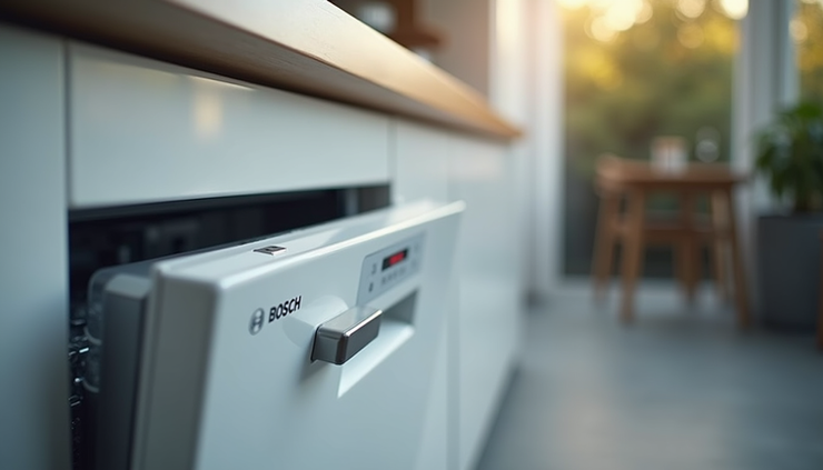 Bosch Dishwasher Repairs Bournemouth Local Experts. Bosch dishwasher door open in a Bournemouth kitchen