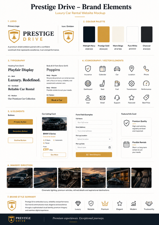 Prezentacja projektu strony Prestige Drive