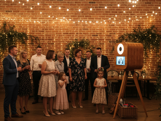Fotobudka retro na przyjęciu w Środzie Śląskiej – przygotowana strefa wydarzenia