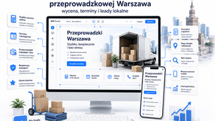 Strona firmy przeprowadzkowej w Warszawie z wyceną, mobile, SEO i formularzem kontaktu