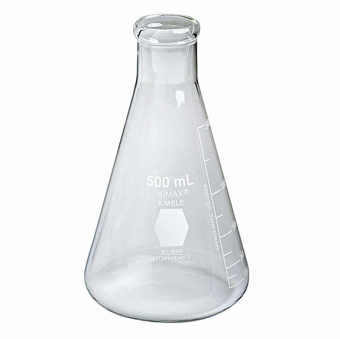 MATRAZ ERLENMEYER DE VIDRIO, CAPACIDAD DE 500 ML
