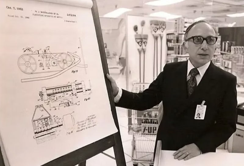 Bernard Silver showing the barcode design