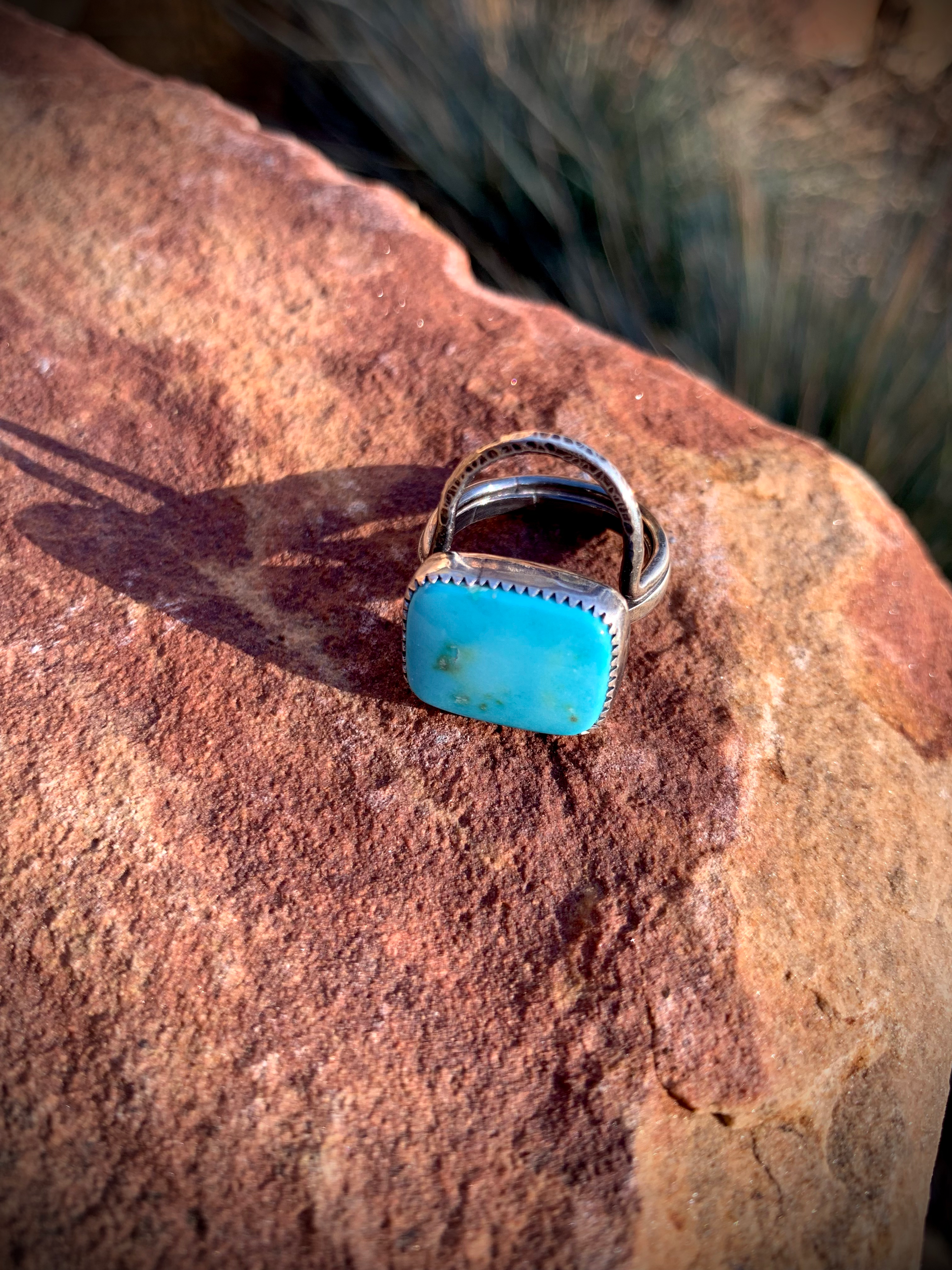 Turquoise Arches Ring Size 7.5