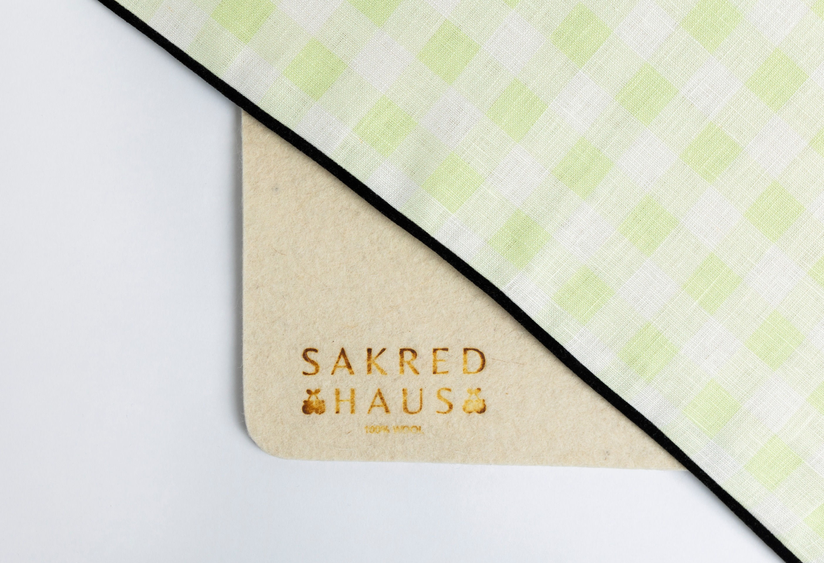Lime Gingham - Cover with Wool Mat