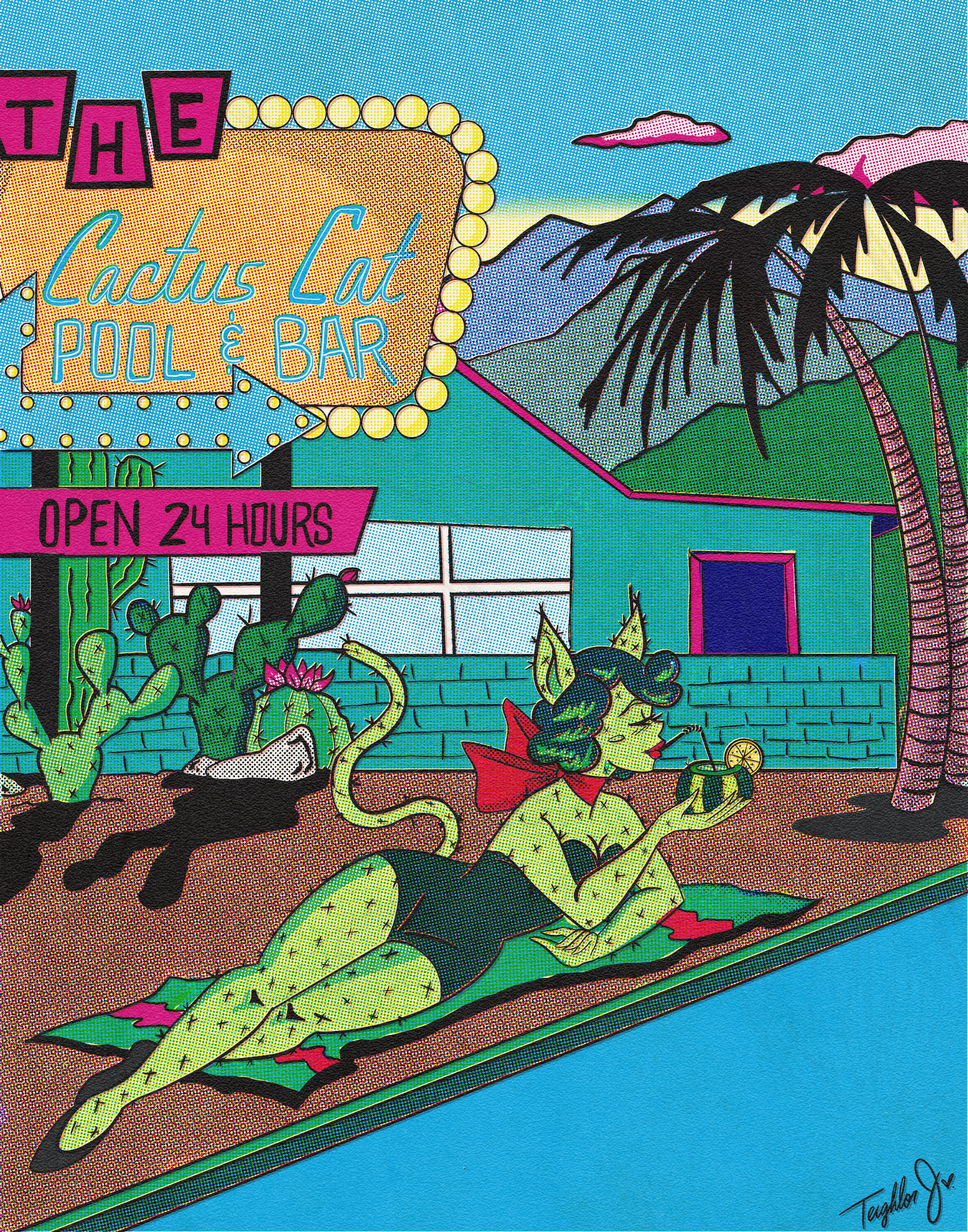 Cryptid Cuties: Cactus Cat Print