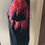 Thumbnail: Red Ostrich Feathered Trim T-Shirt