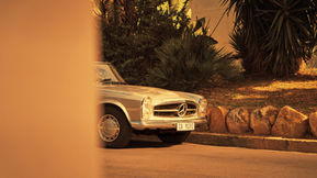 PAGODA editorial featuring a classic Mercedes SL
