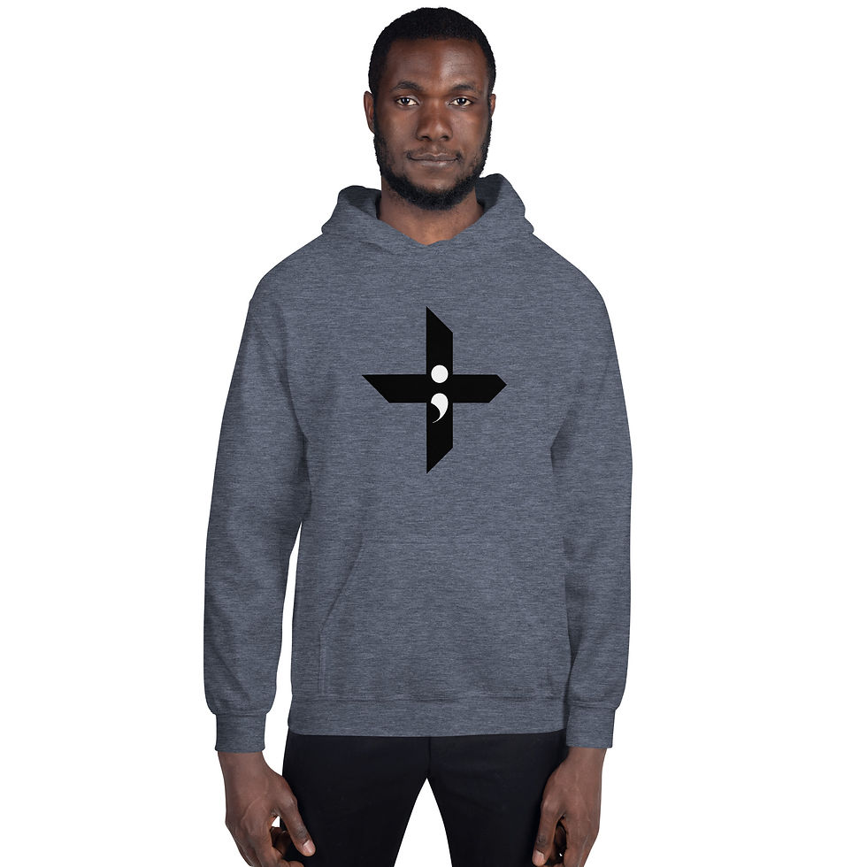 Thumbnail: Not The End (Black Cross) Unisex Hoodie