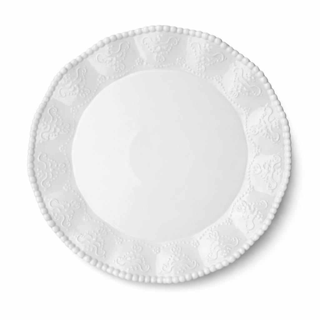 Specialty Pearl Edge Ceramic Dinner Plate