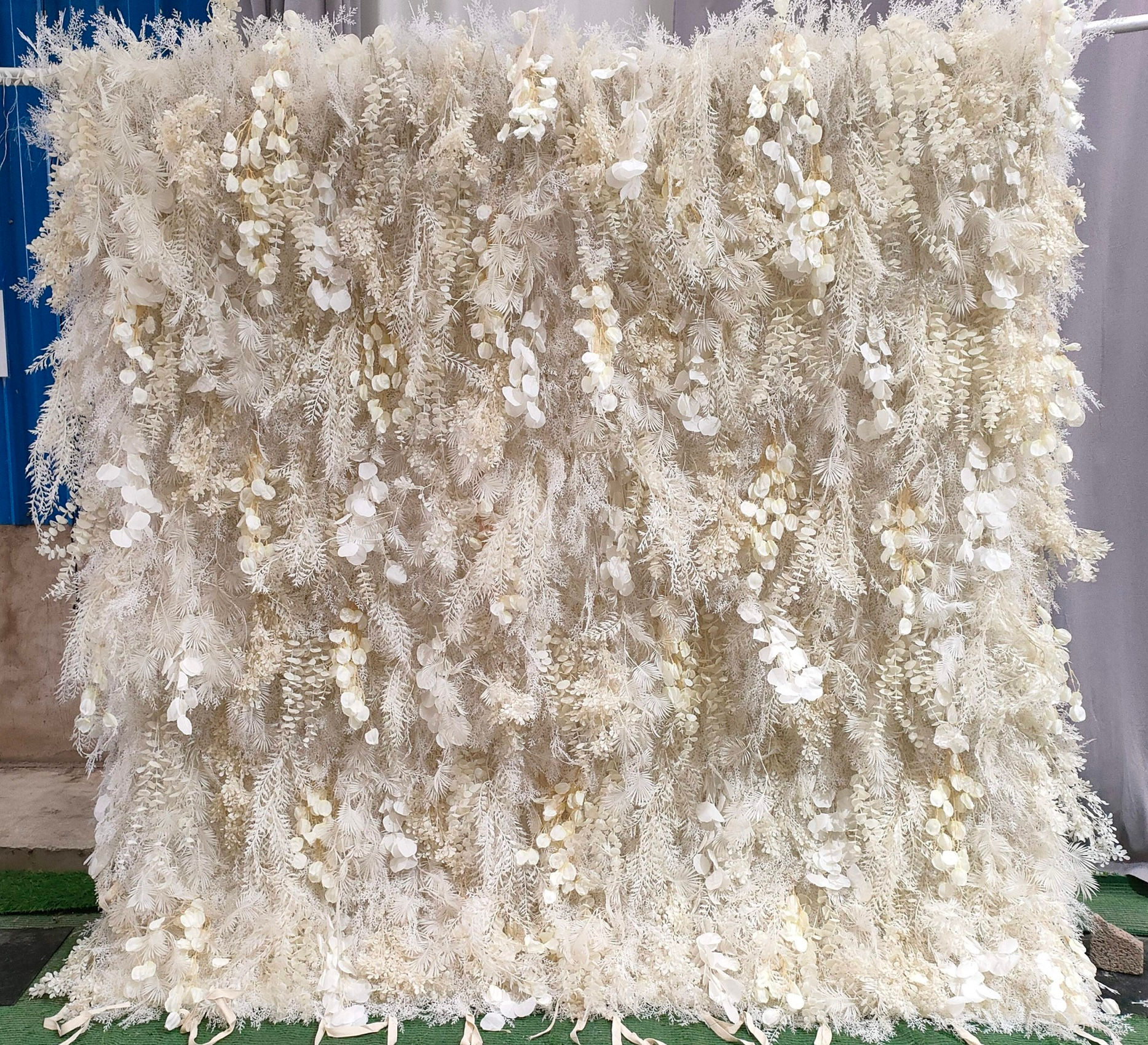 Ivory Beige Boho Flower Wall