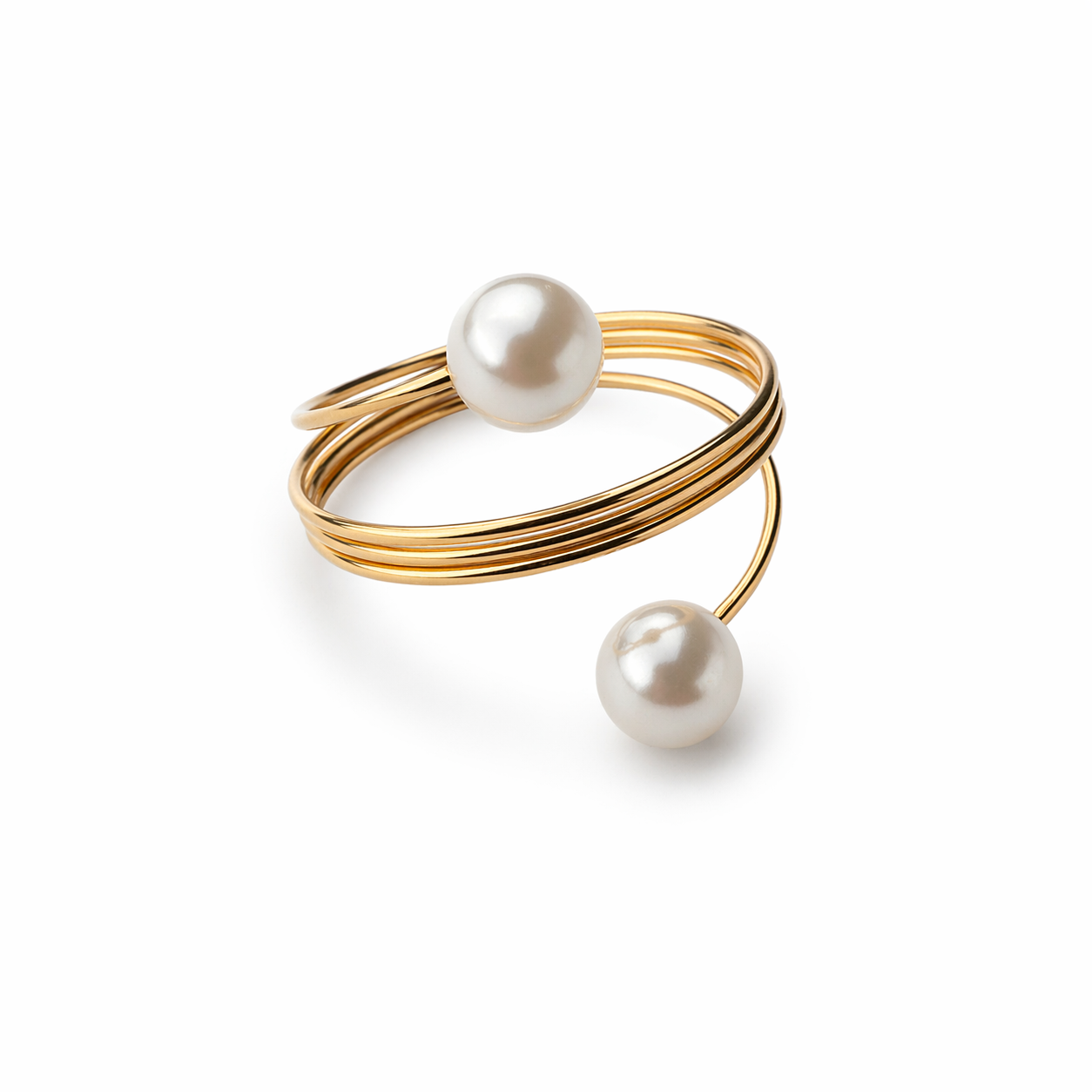 Rose Gold Dual Pearl Napkin Ring