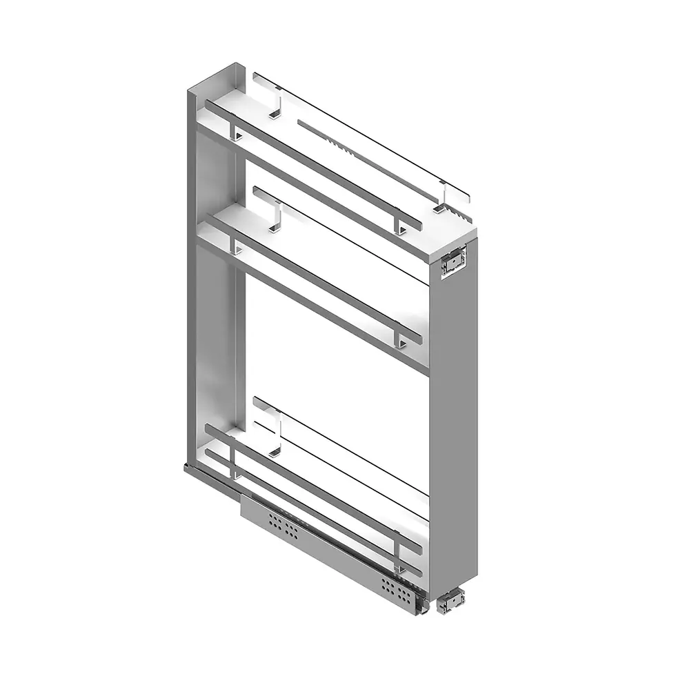 Botellero De 3 Bandejas Cromo/Blanco Con