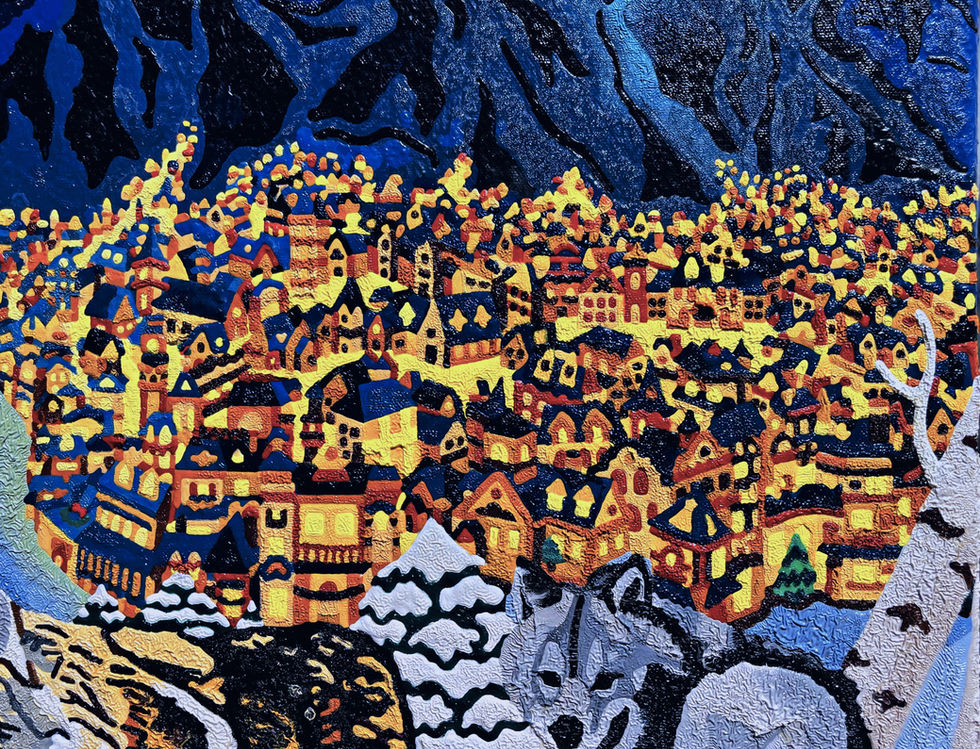 lone watch before the festivities (mountain & village detail)