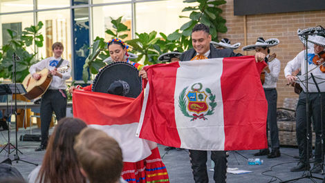 Dancers Showing the Crowd their Flags