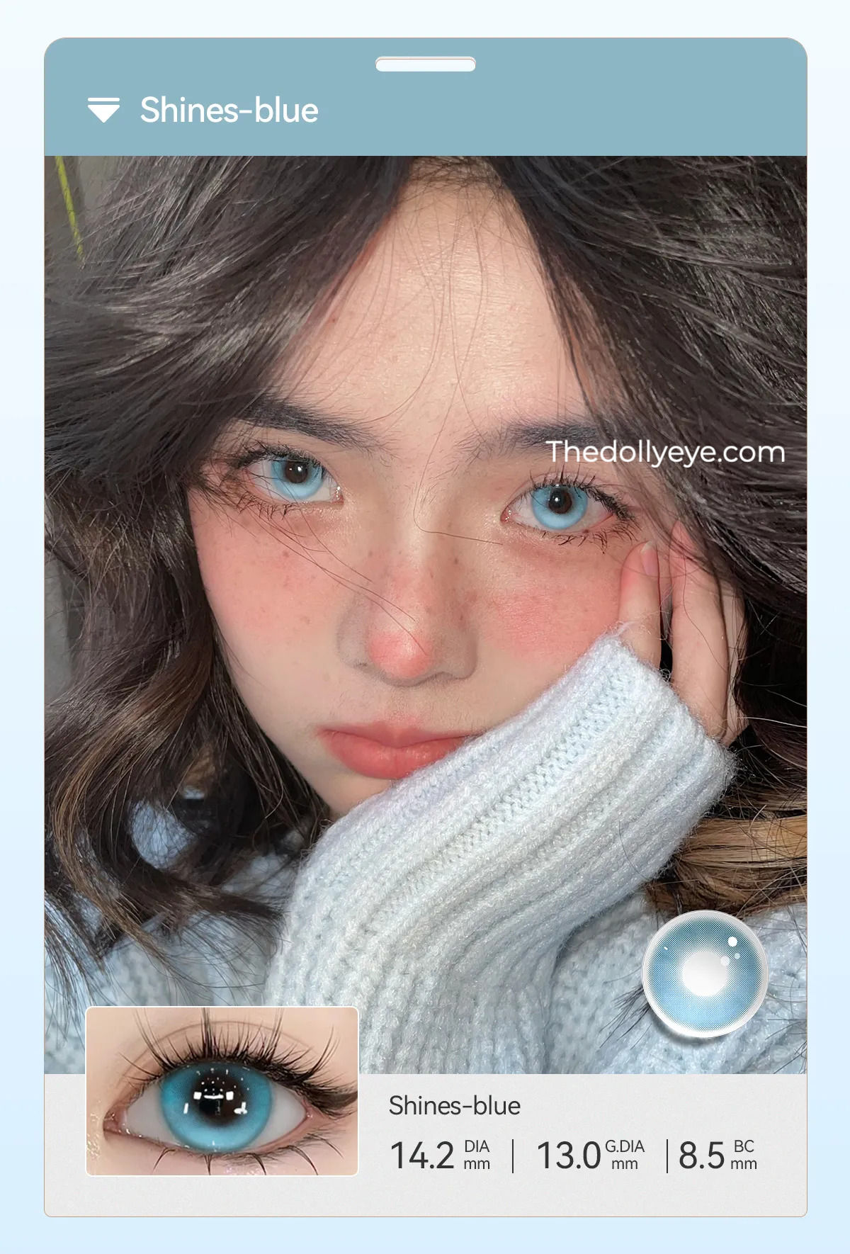 The Starlens shines BLUE Cosmetic Cute circle lens