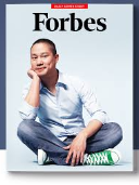 Tony Hsieh, former CEO of Zappos, featured on the cover of Forbes magazine.