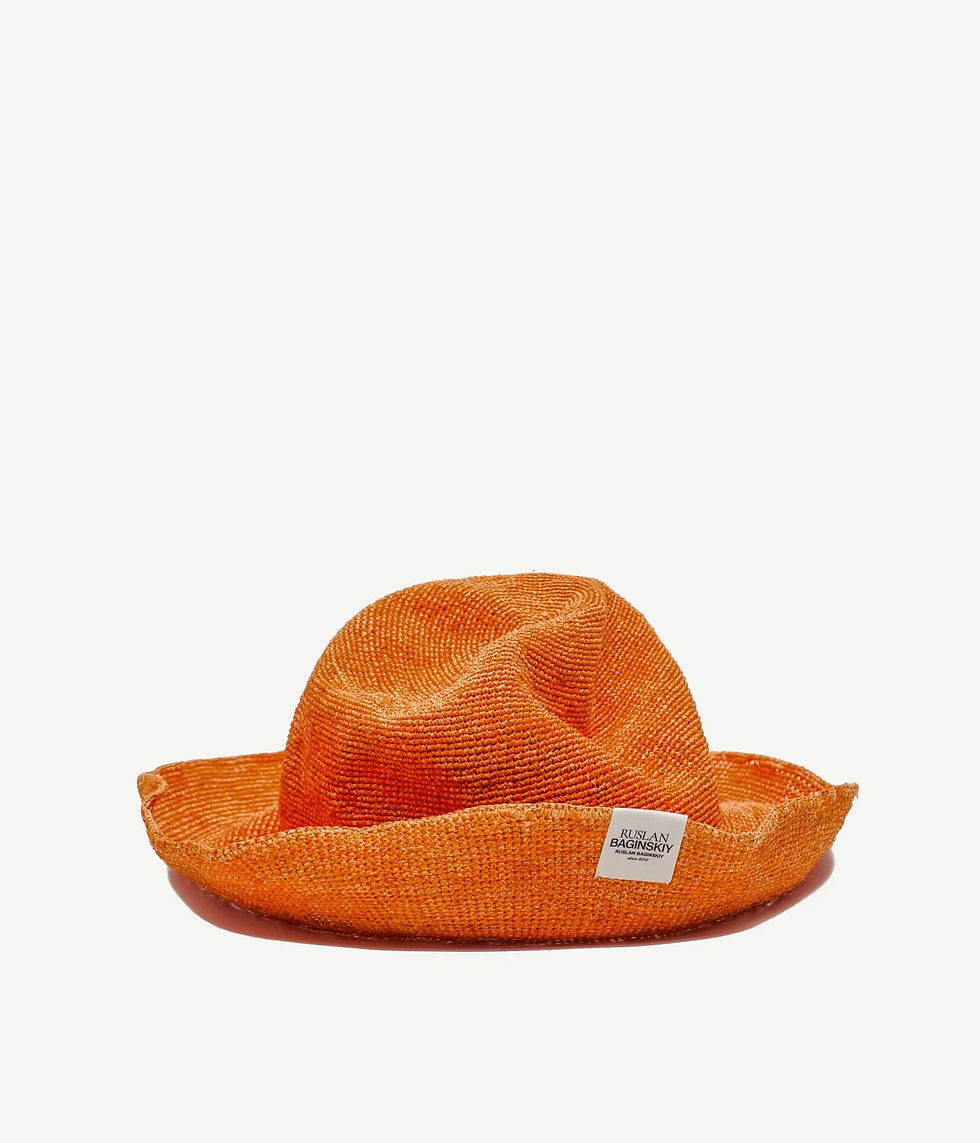 Thumbnail: Logo-patch Knitted Straw Bucket Hat