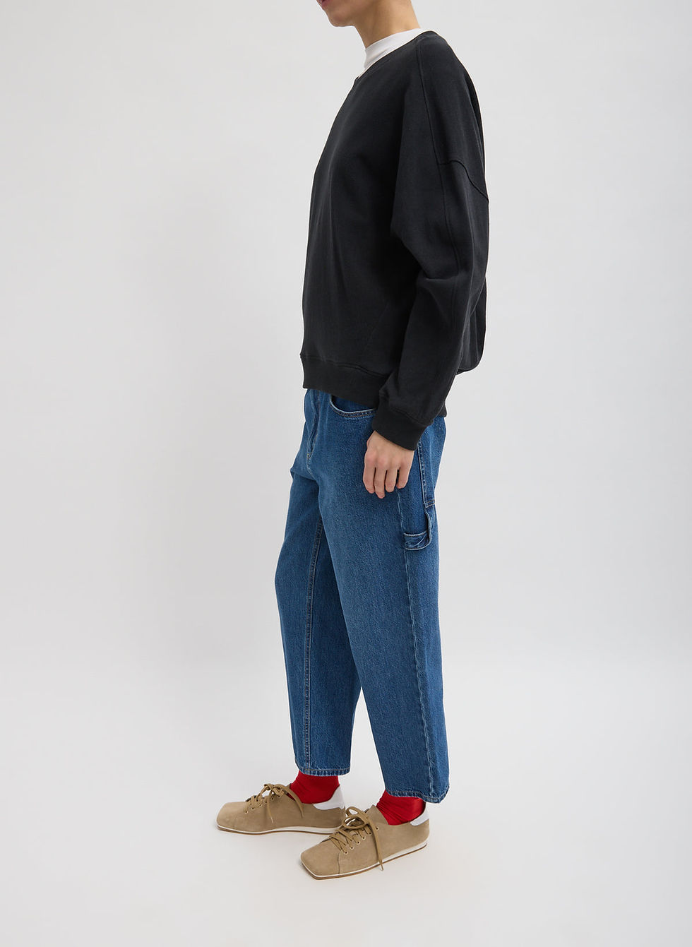 Miniatura: Spring Denim Cropped Slouchy Cargo Jean