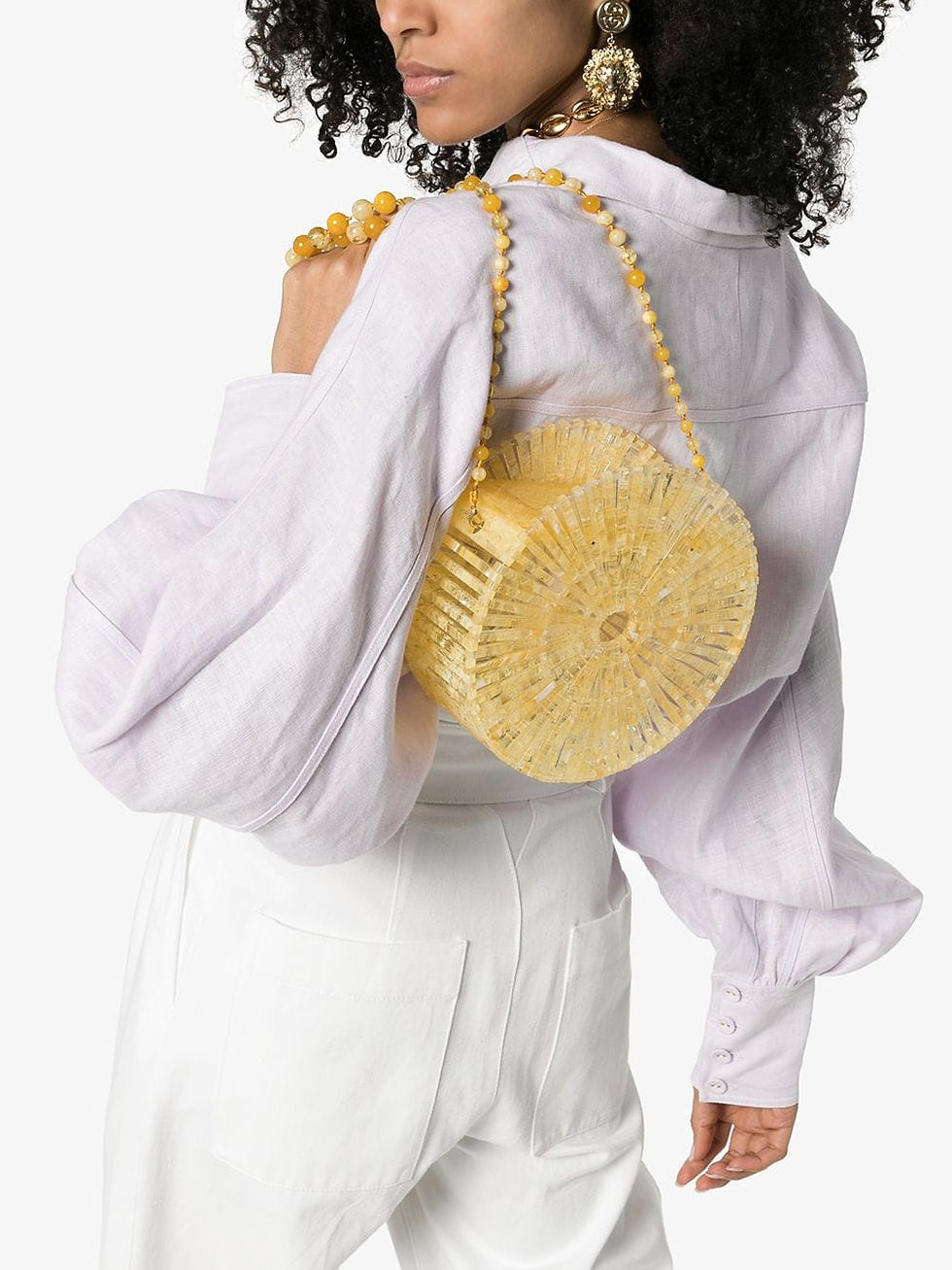 Thumbnail: Cult Gaia Acrylic Luna Crossbody Yellow Quartz