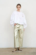 Thumbnail: EMBROIDERED POPLIN BALLOON BLOUSE WH