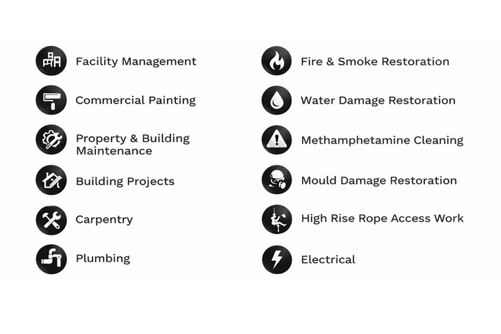 Shows some of the services the company offers. 