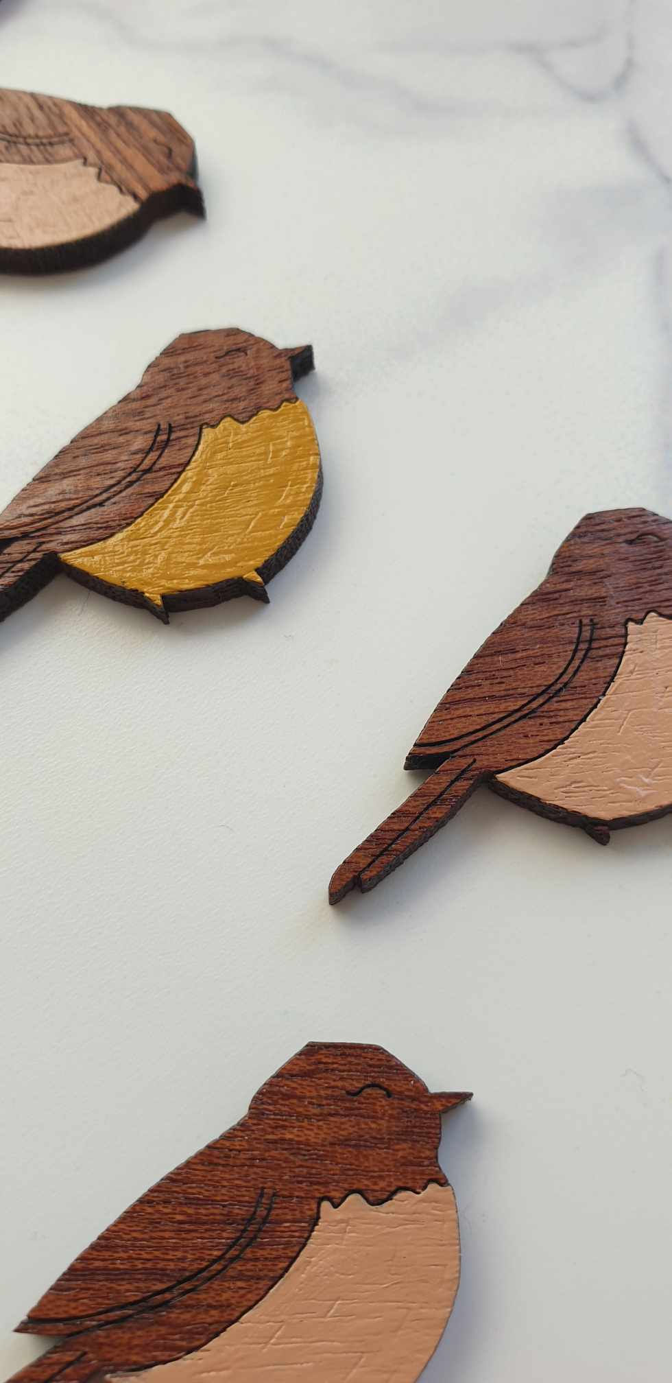 Miniature : Broche Bird rose
