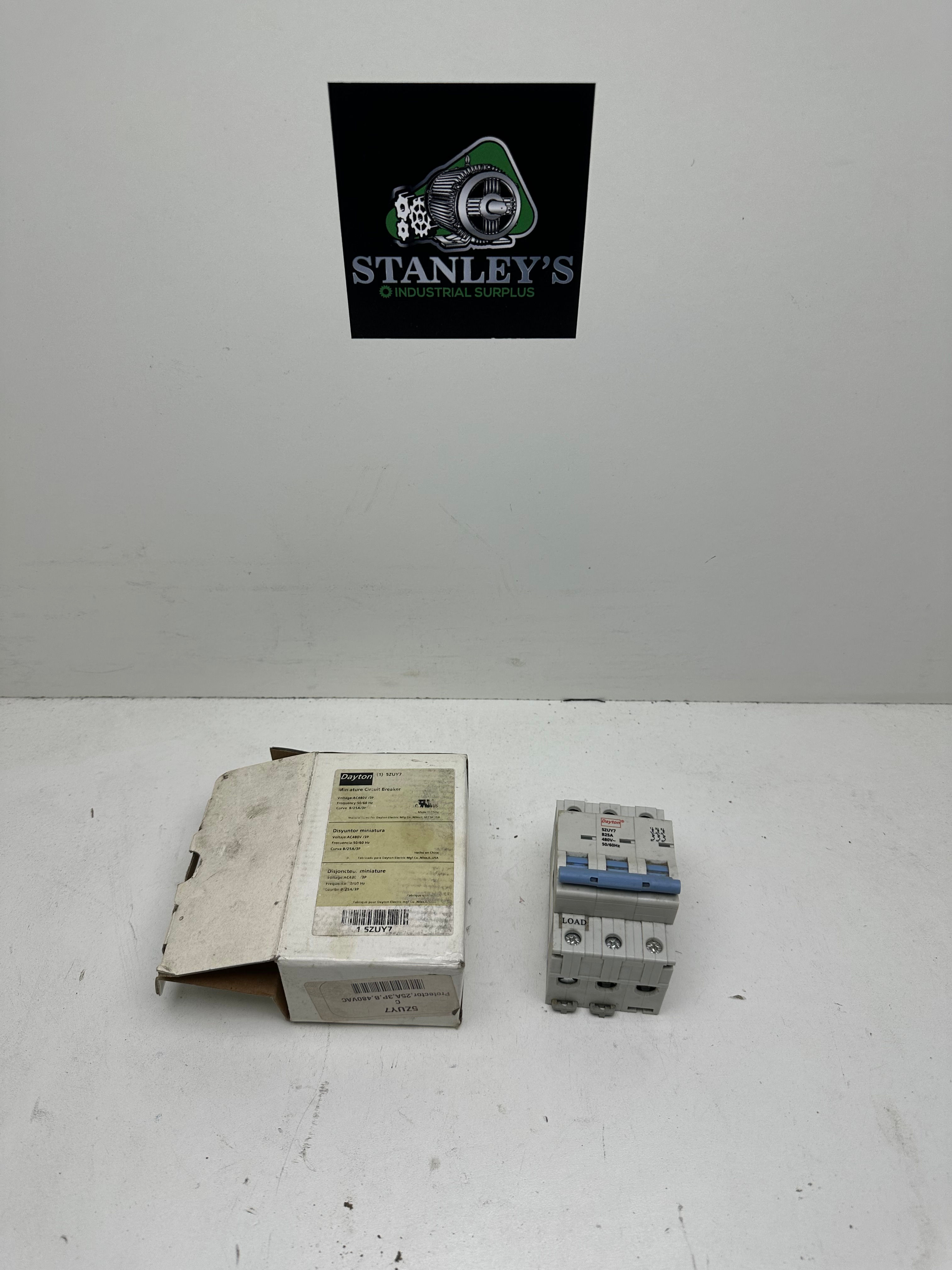 Dayton 5ZUY7 3p 480v 25a Circuit Breaker