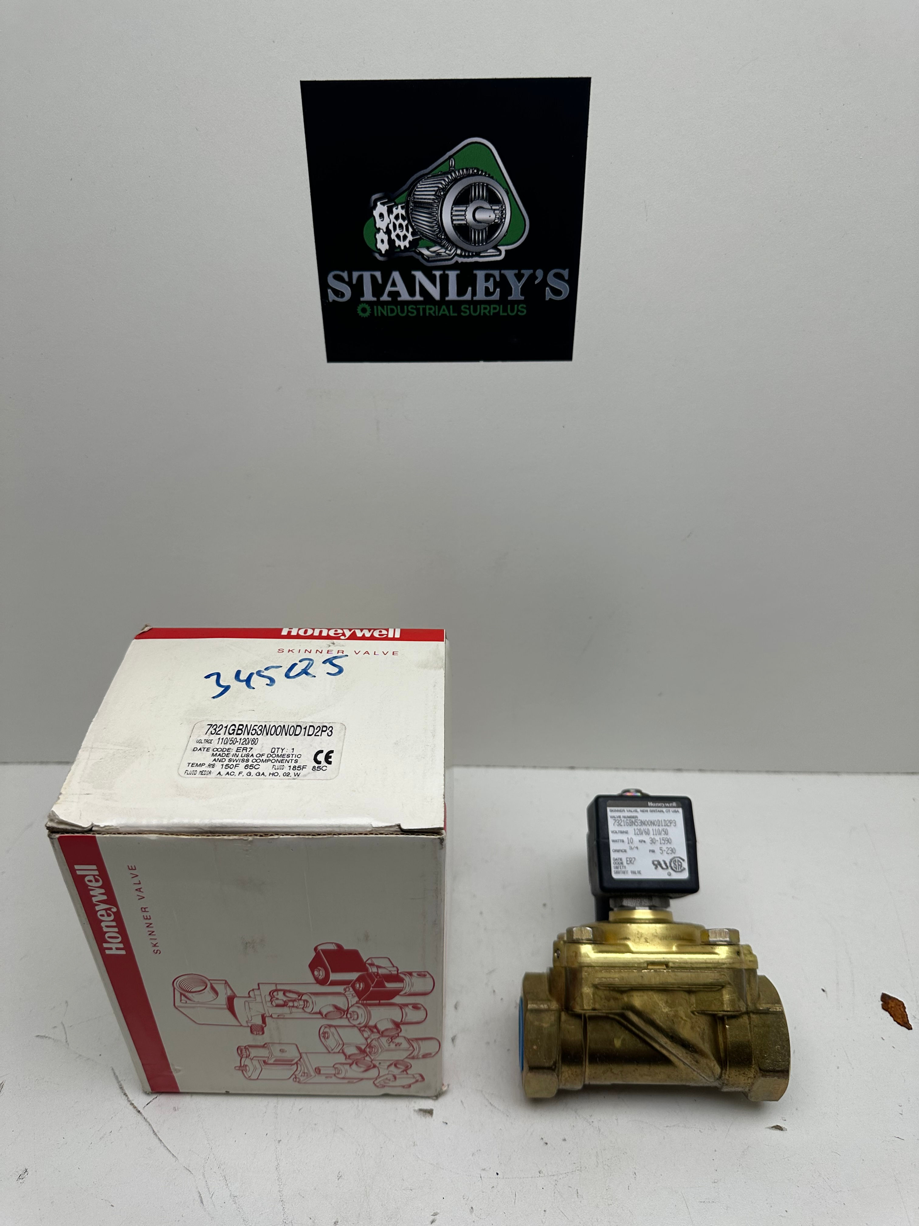 Honeywell 7321GBN53N00N0D1D2P3 Skinner Valve 3/4 110-120v