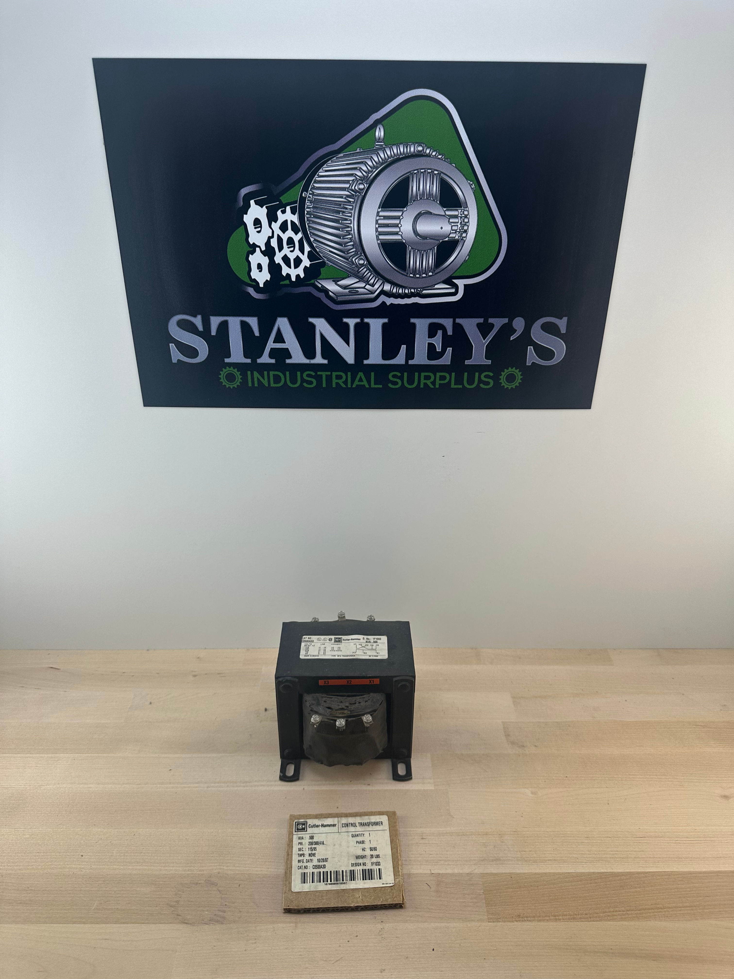 Cutler Hammer C0500A3D Transformer 1ph 208/380/416v .500kva