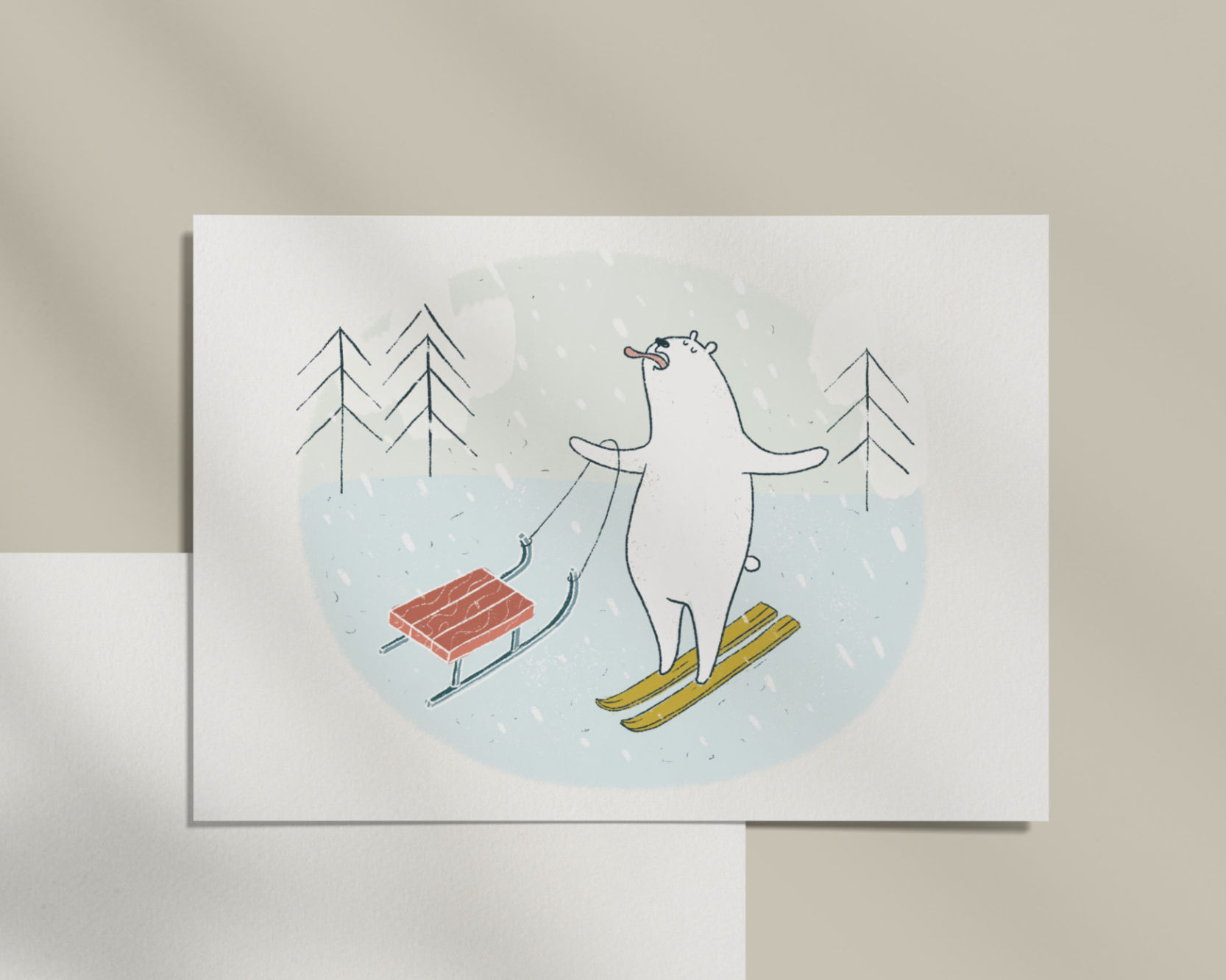 žiemos linksmybės / atvirukas