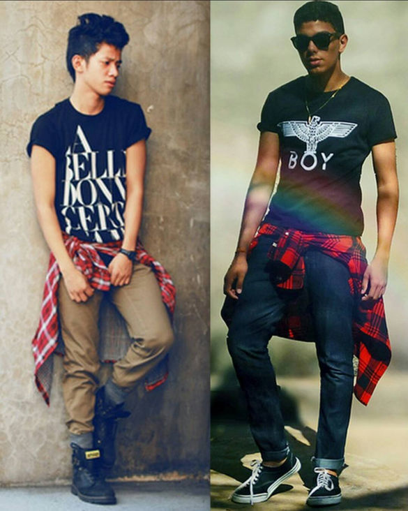 Camisas amarradas na cintura.