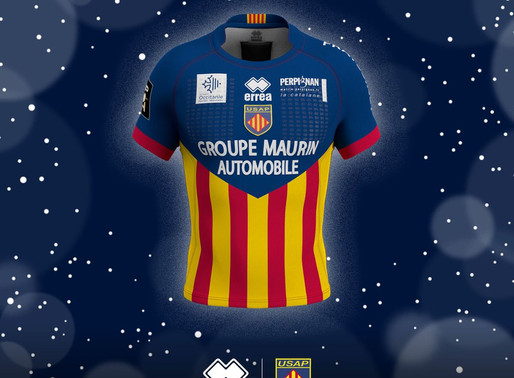 USAP Perpignan's Christmas top sporting the Erreà logo!