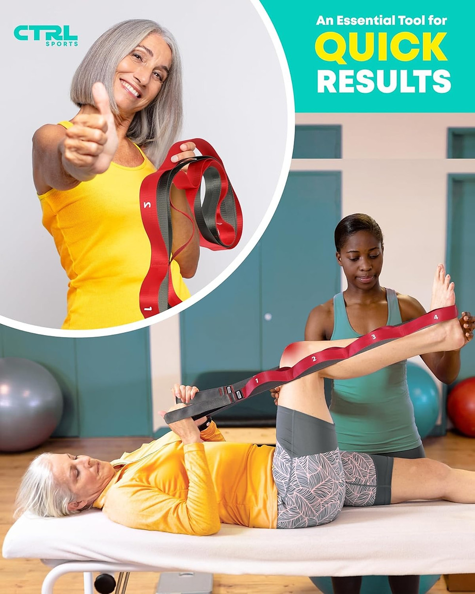 Thumbnail: Stretching Strap with Loops - Non Elastic Stretch Band