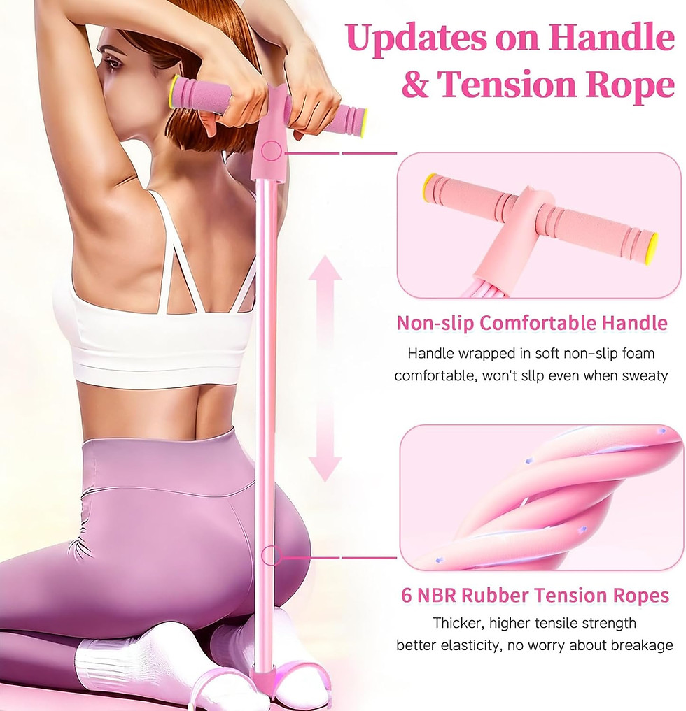 Thumbnail: Pedal Resistance Bands with Handles, Upgrade 6-Tubes Elastic Bands for Exercise