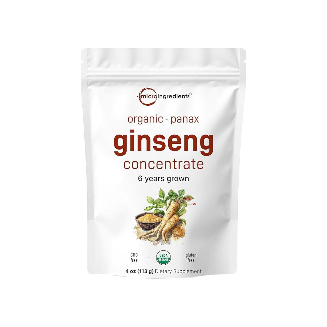 Micro Ingredients Maximum Strength Organic Korean Ginseng Root 200:1 Powder, 4oz
