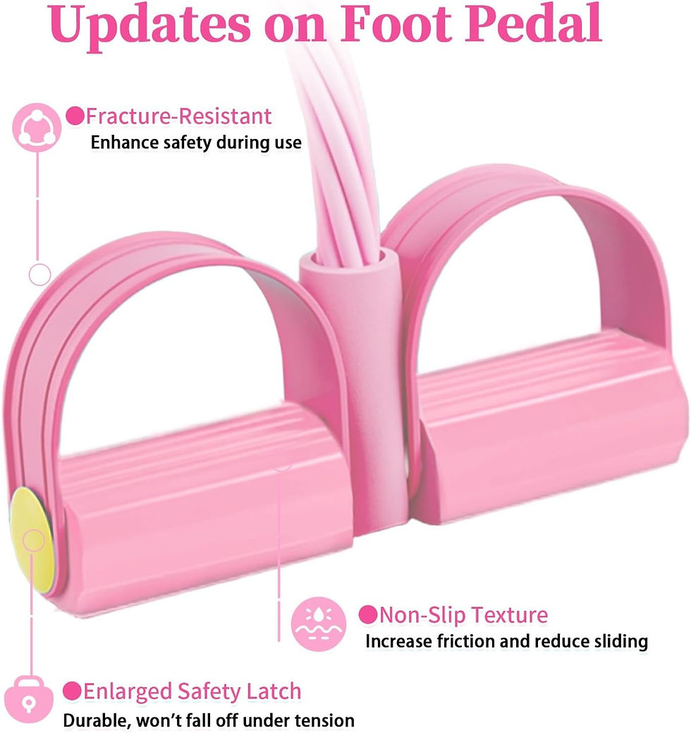 Thumbnail: Pedal Resistance Bands with Handles, Upgrade 6-Tubes Elastic Bands for Exercise
