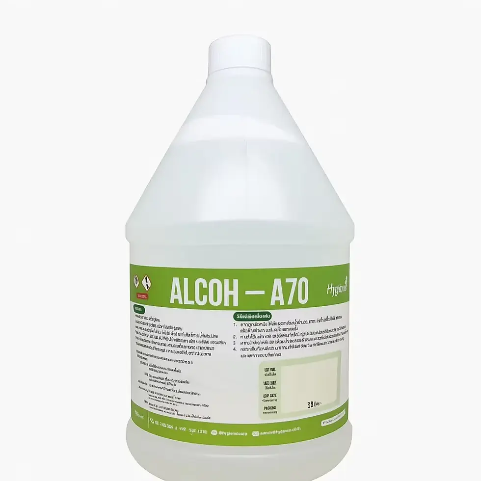 ขวด ALCOH-A70 แสดงรายละเอียดผลิตภัณฑ์, เหมาะสำหรับใช้ทำความสะอาด Hygienic