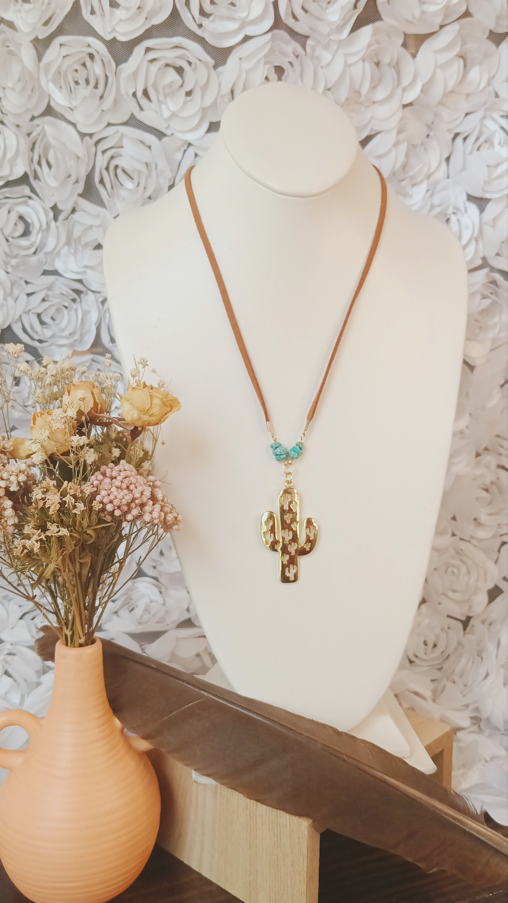 Gold Cactus Necklace
