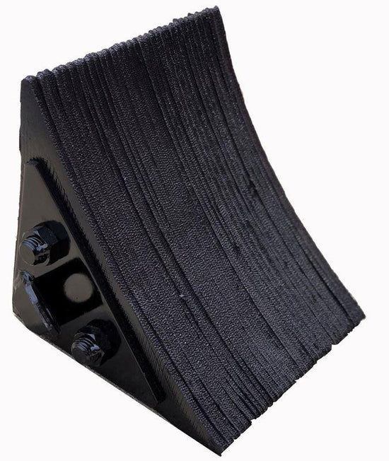 Laminated Rubber Wheel Chock with Optional Chain