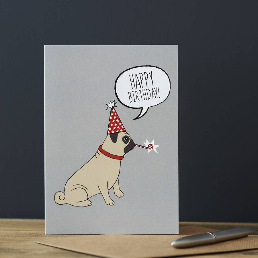 Pug Birthday Card