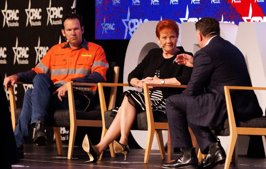 Karl Stefanovic interviews Sooty and the Ginger Whinger. Photograph: Russell Freeman/AAP via The Guardian