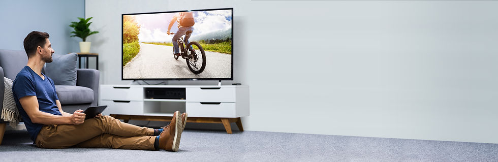 man streaming tv