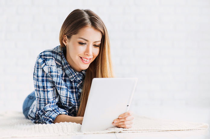woman watching tv online