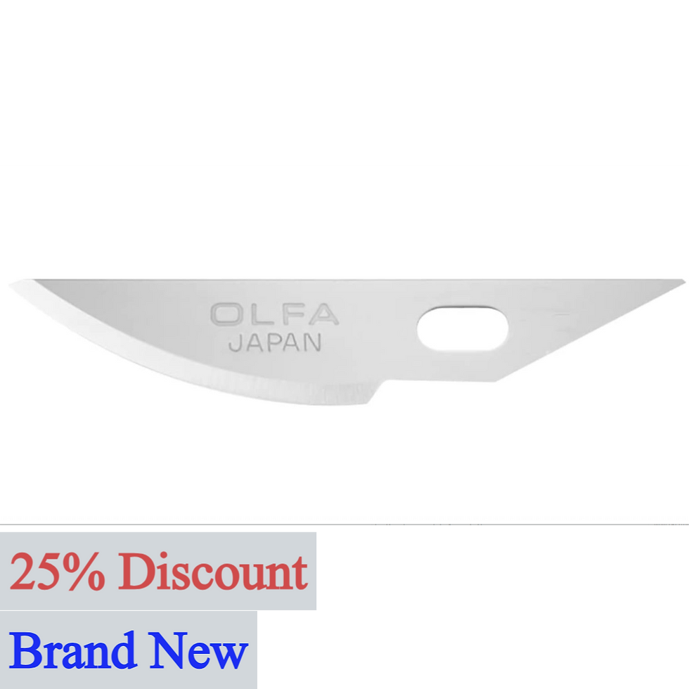 OLFA 8mm Curved Carving Art Blade Set, 5 Blades (KB4-R/5)