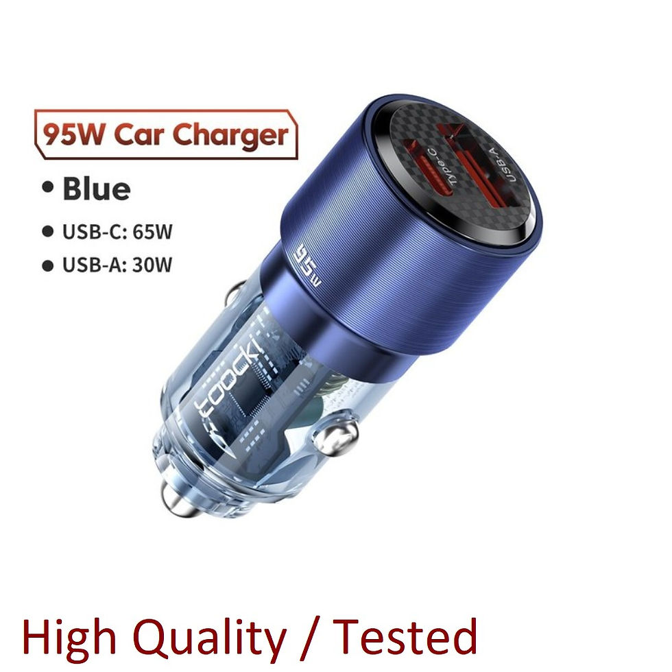 Toocki 95W Fast Car Charger | Dual Output USB A & USB C | QC 4.0 & PD