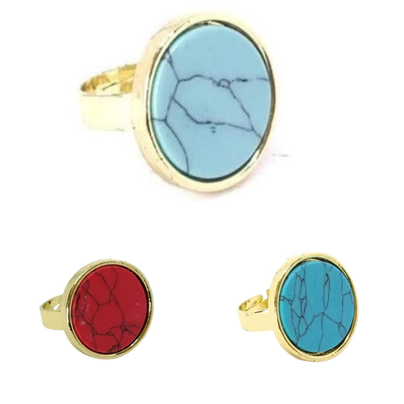 Ceramic Stone Circle Ring