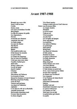 le répertoire avant 1987