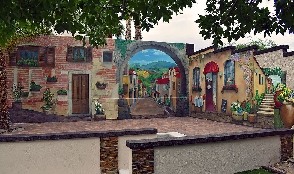 Tuscan Village mural - details